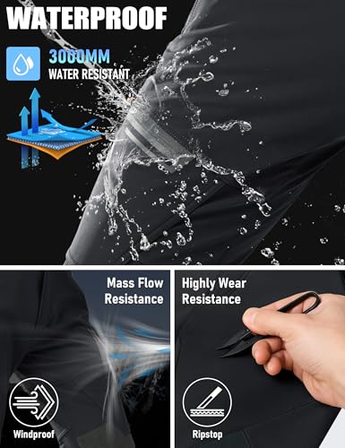 MAGCOMSEN Mens Waterproof Snow Pants - Ski & Snowboard Pants for Men - Black - Image 5