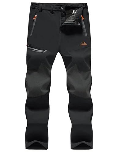 MAGCOMSEN Mens Waterproof Snow Pants - Ski & Snowboard Pants for Men - Black - Image 1