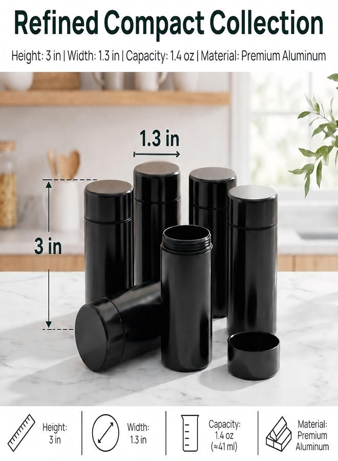 Dicunoy 6 Pack Small Storage Jars, 1.4 oz Mini Bottles Containers with Lids, Portable Metal Waterproof Canisters, Tea Preserve Tins for Spices, Traveling - Image 2