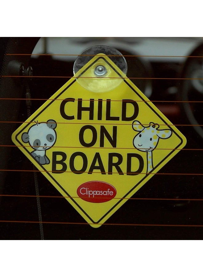 كليبا سيف لافتة نافذة السيارة "طفل على متن السيارة" - تنبيه أمان عاكس بكوب شفط عالمي للسيارات سهل التركيب والإزالة - Image 4