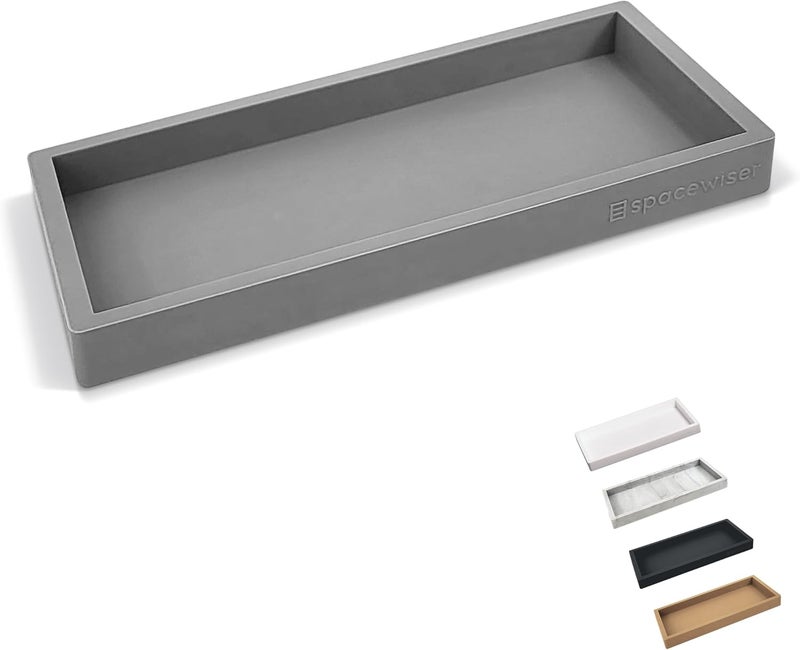 Spacewiser Countertop and Vanity Tray – Small 7.7" Silicone Soap Dispenser Tray, Shatterproof Flexible Bathroom Tray, Kitchen Sink Tray for Soap Bottles, Key Trinket Ring Tray, Original Silicone Tray - Image 1