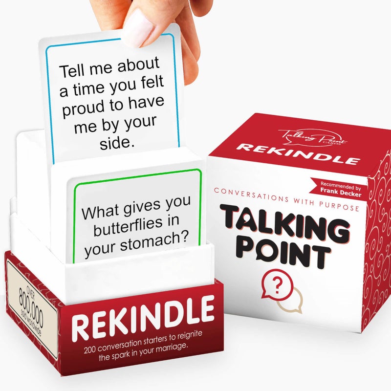 TALKING POINT CARDS 200 Couples Conversation Cards Rekindle Game for Married Couples Questions for Long Term Relationships Fun Topics Build Intimacy Strong Bonds Road Trips Anniversary Date Night - Image 4