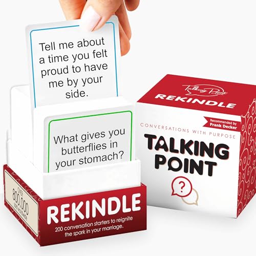 TALKING POINT CARDS 200 Couples Conversation Cards Rekindle Game for Married Couples Questions for Long Term Relationships Fun Topics Build Intimacy Strong Bonds Road Trips Anniversary Date Night - Image 1