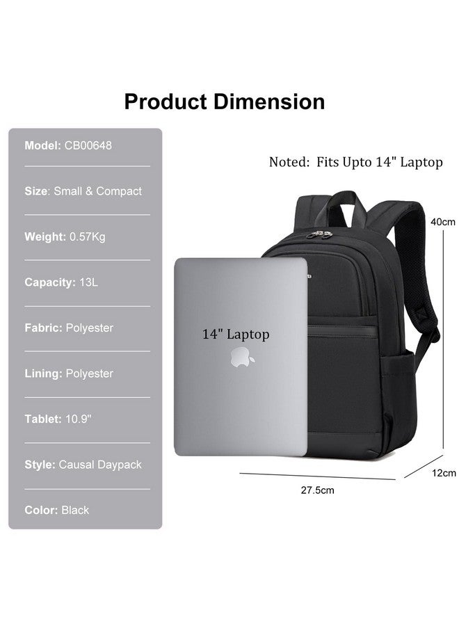 CHANTRIA Small Backpack for Women 13L Compact 14-inch Laptop Backpack Multi-pocket Water-resistant Stylish Backpack with Fashion Pendant, Ladies Backpack for Daypack Casual Daily Use, Black - Image 2