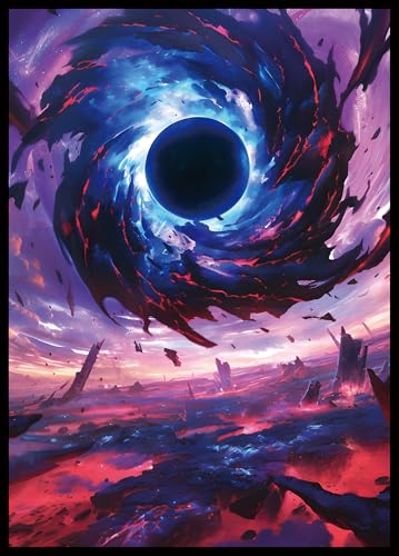 Kiiransr MTG Card Sleeves Black Hole Damnation Ultra Clear Front Matte Finish Back 100 Count Standard Size Matte Art Sleeve for Magic The Gathering - Image 1