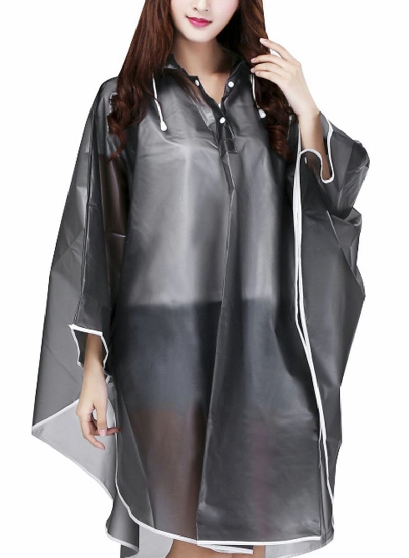 KASTWAVE Raincoat, Rain Poncho for Adults, Women's Transparent Rain Poncho, Clear and Reusable Rain Resistant Poncho with Hoods and Sleeves for Travel, Festivals, Outdoors, Mountaineering - Image 2