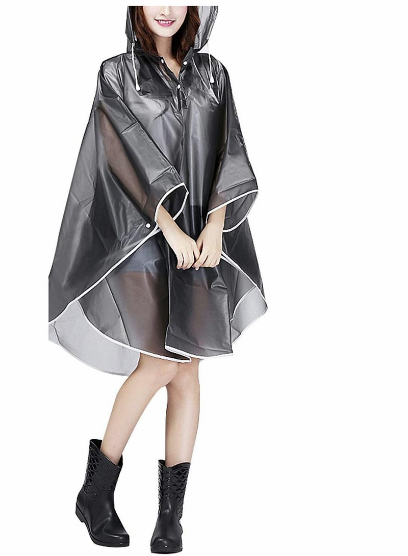 KASTWAVE Raincoat, Rain Poncho for Adults, Women's Transparent Rain Poncho, Clear and Reusable Rain Resistant Poncho with Hoods and Sleeves for Travel, Festivals, Outdoors, Mountaineering - Image 1