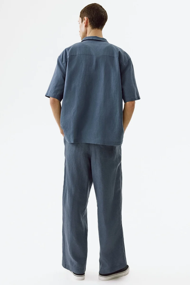H&M  Loose Fit Linen trousers for Men | Best Price UAE