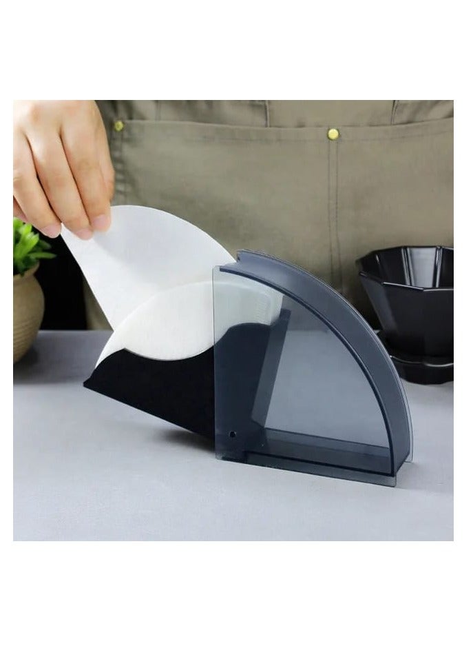 Liying Coffee Filter Holder with Dustproof Cover, 50 Filters Capacity, for V60 and Cone Filters  - Image 4