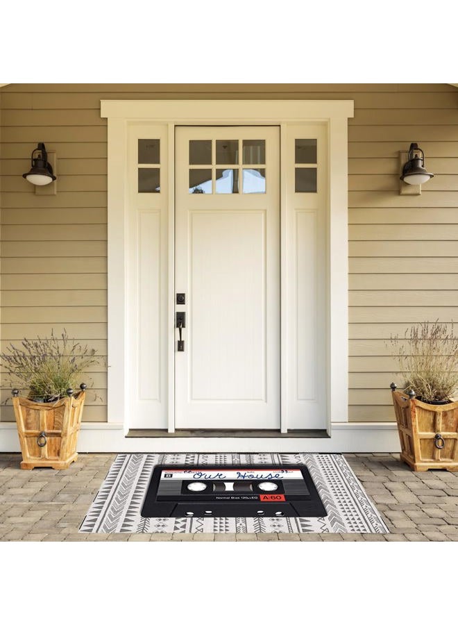 Accssoey Funny Doormats Bedroom Entrance Door Mat Pad Kitchen Absorbent Mat Anti-slip Door Mat Absorbent Mat Indoor/outdoor Door Mat (Cassette Tape) - Image 4