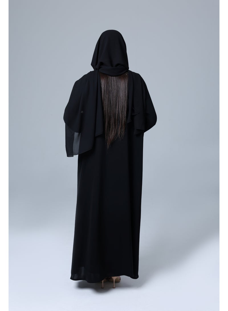 اكسا عباية قصة مستقيمة فخمة مطرزة - Image 3