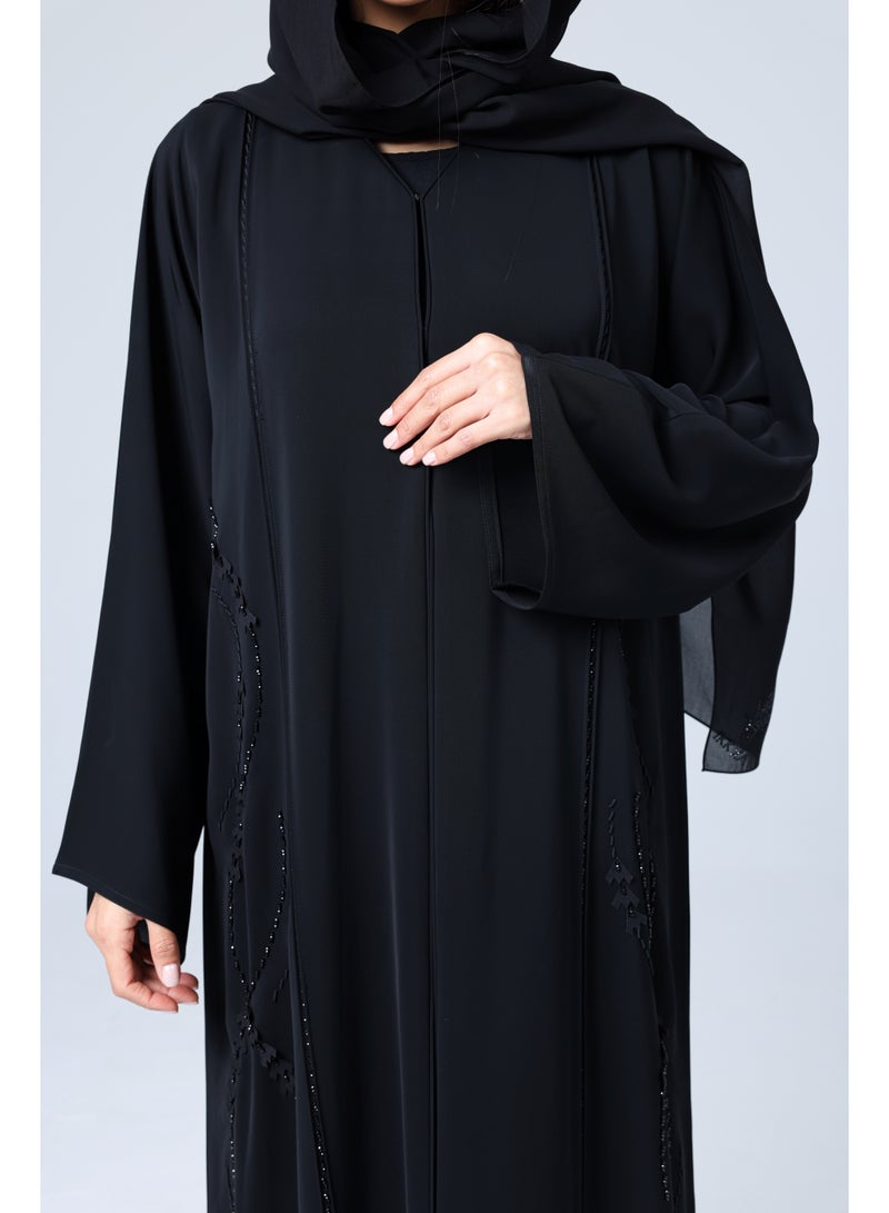 اكسا عباية قصة مستقيمة فخمة مطرزة - Image 2