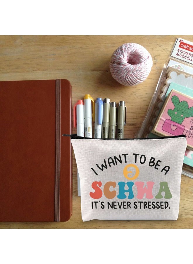 BLUPARK Teacher Gift Teacher Makeup Bag Reading Teacher Gift Teacher Bag Reading Specialist Gift SLP Gift Speech Therapist Gifts(Schwa Bag)  - Image 5