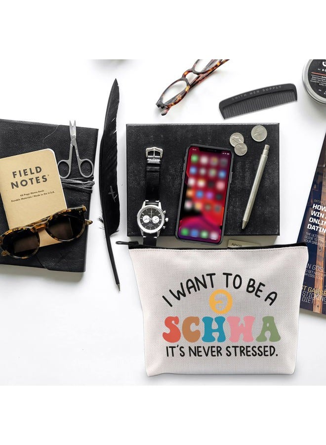 BLUPARK Teacher Gift Teacher Makeup Bag Reading Teacher Gift Teacher Bag Reading Specialist Gift SLP Gift Speech Therapist Gifts(Schwa Bag)  - Image 4