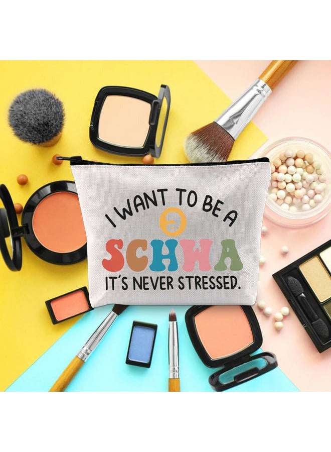 BLUPARK Teacher Gift Teacher Makeup Bag Reading Teacher Gift Teacher Bag Reading Specialist Gift SLP Gift Speech Therapist Gifts(Schwa Bag)  - Image 3
