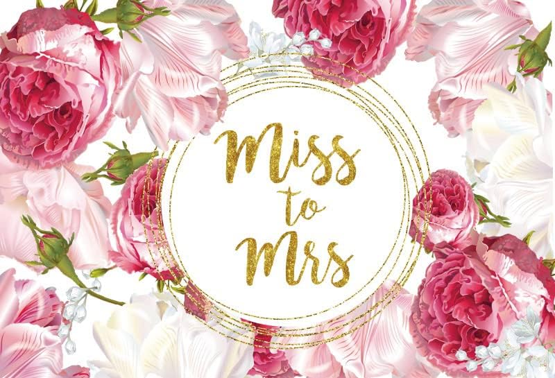 Yeele خلفية ييلي 10x8 قدم من الآنسة إلى السيدة لحفل الزفاف زهور وردية بلون الخدود زينة حلقة ذهبية خلفية تصوير للعروس المقبلة زينة طاولة كعكة حفل خطوبة لافتة أدوات تصوير كشك - Image 4