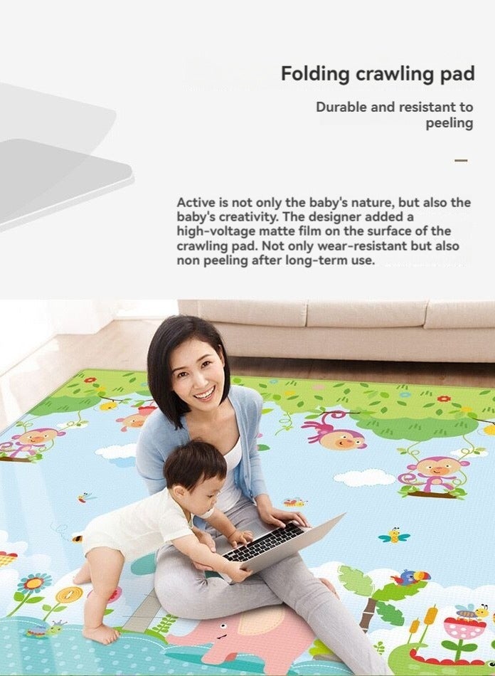 general Baby Play Mat,children's crawling mat,double-sided folding crawling mat, baby thickened soft floor, Reversible Baby Crawling Mat for Indoor and Outdoor - Image 3