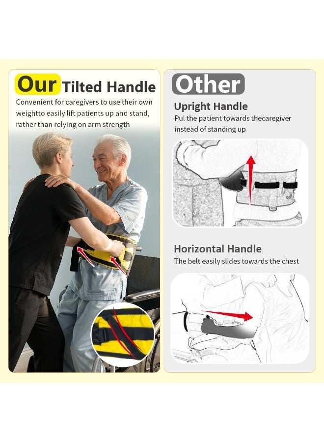 Ehucon Gait Belt for Seniors Transfer Belt Quick Release Buckle, Padded Handles Lift Assist Device for Elderly, PhysicaTherapy Strap, Safety Belt for Elderly - Image 5