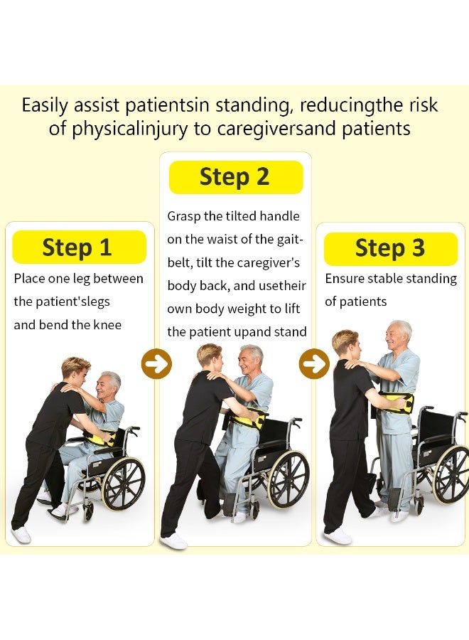 Ehucon Gait Belt for Seniors Transfer Belt Quick Release Buckle, Padded Handles Lift Assist Device for Elderly, PhysicaTherapy Strap, Safety Belt for Elderly - Image 4