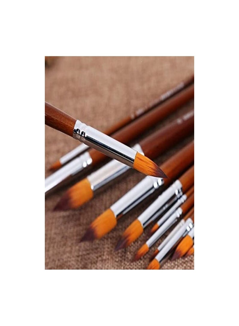 مجموعة فرش طلاء كبيرة مدببة بمقبض طويل ذكي 13 قطعة بجودة عالية - Image 3