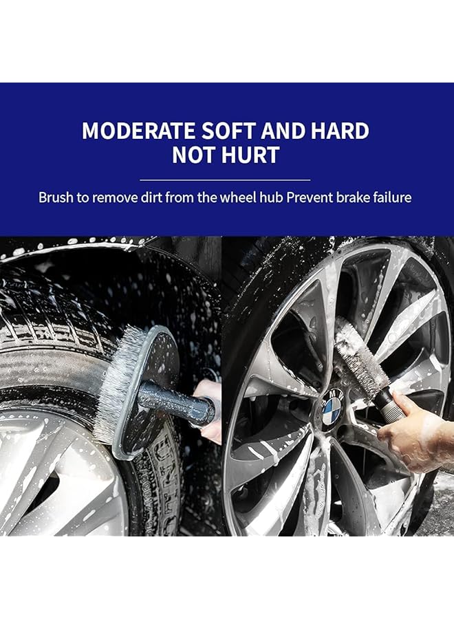 SYOSI Steel And Alloy Wheel Cleaning Brush Set, Rim And Tire Cleaner Tool For Cars, Motorcycles, Bicycles, Trucks, Home And Office Use - 2 Pack - Image 5
