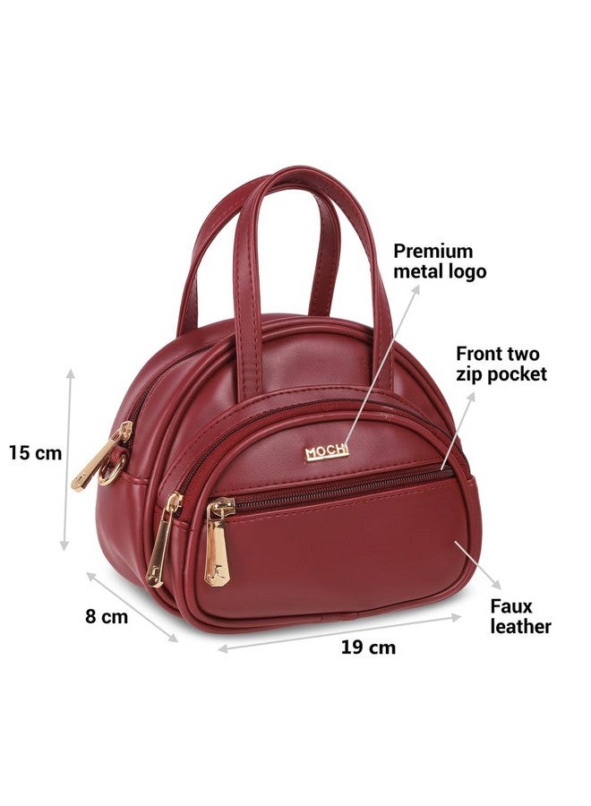 Mochi Women's Maroon Fashionable Faux Leather Sling Bag (66-487) - Image 3
