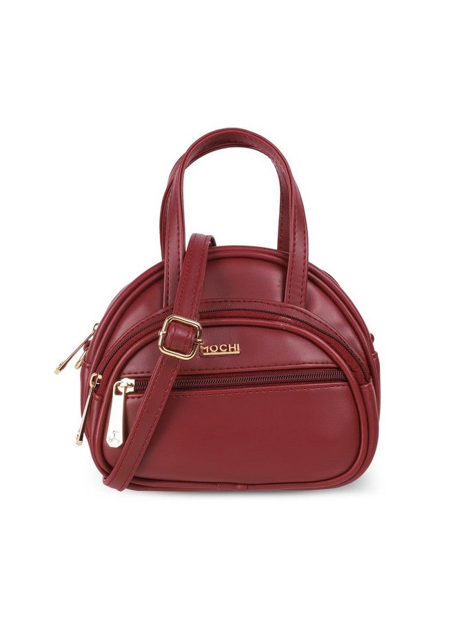 Mochi Women's Maroon Fashionable Faux Leather Sling Bag (66-487) - Image 1