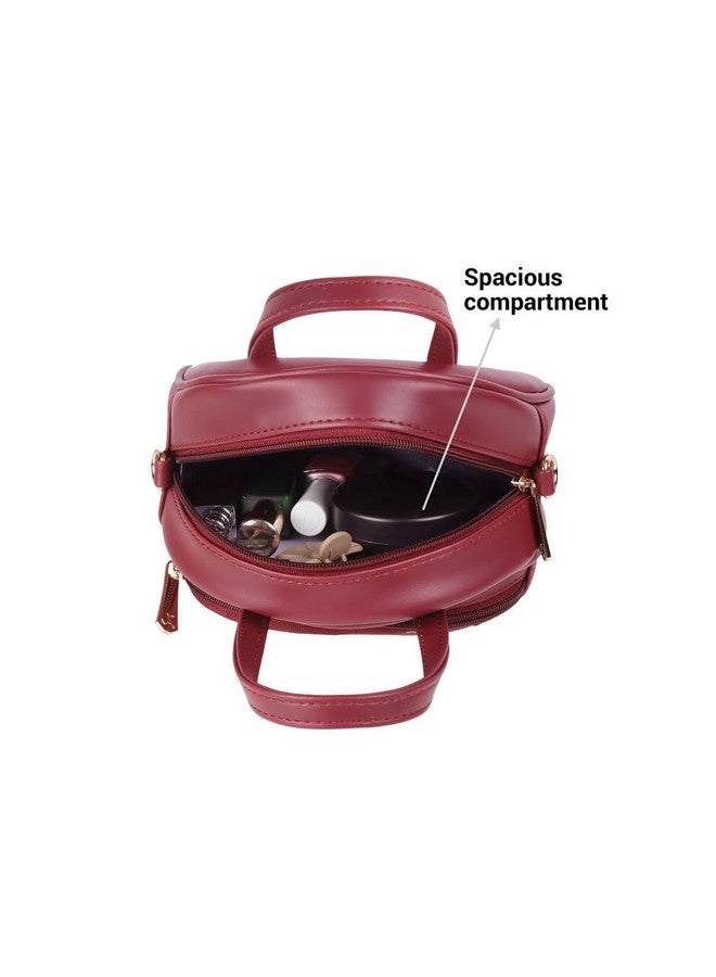 Mochi Women's Maroon Fashionable Faux Leather Sling Bag (66-487) - Image 5