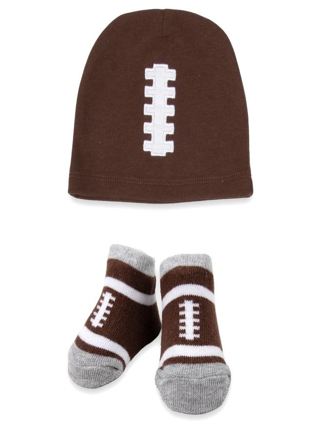 Baby Essentials Baby Bib, Booties & Cap Gift Set - 3pc Football “Game Day” Outfit for Boys & Girls - Fall Tailgating & Sports Baby Gift - Image 4