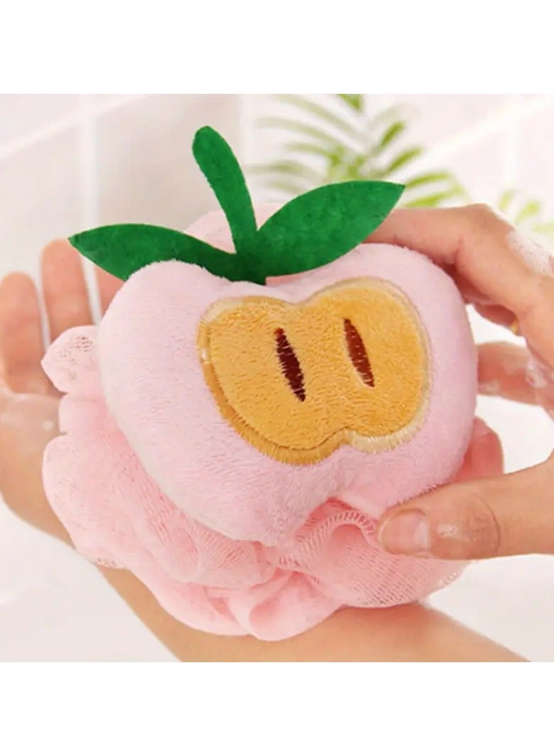 يوكانبي 4 قطع مجموعة من الإسفنج الاستحمام الناعم واللطيف للأطفال-أنماط الكرتون الفاكهة اللطيفة ، مناسبة للأولاد والبنات ، إكسسوارات الاستحمام بدون عطر - Image 5