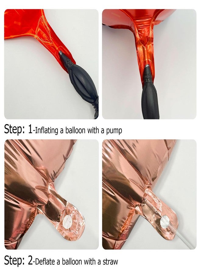 K.E.J. Rose Gold Birthday Decorations Set for Women,Happy Birthday Letter Balloon Banner,Foil Balloons,Lip Balloon, Fringe Curtain Backdrop for Happy Birthday Party Supplies - Image 4