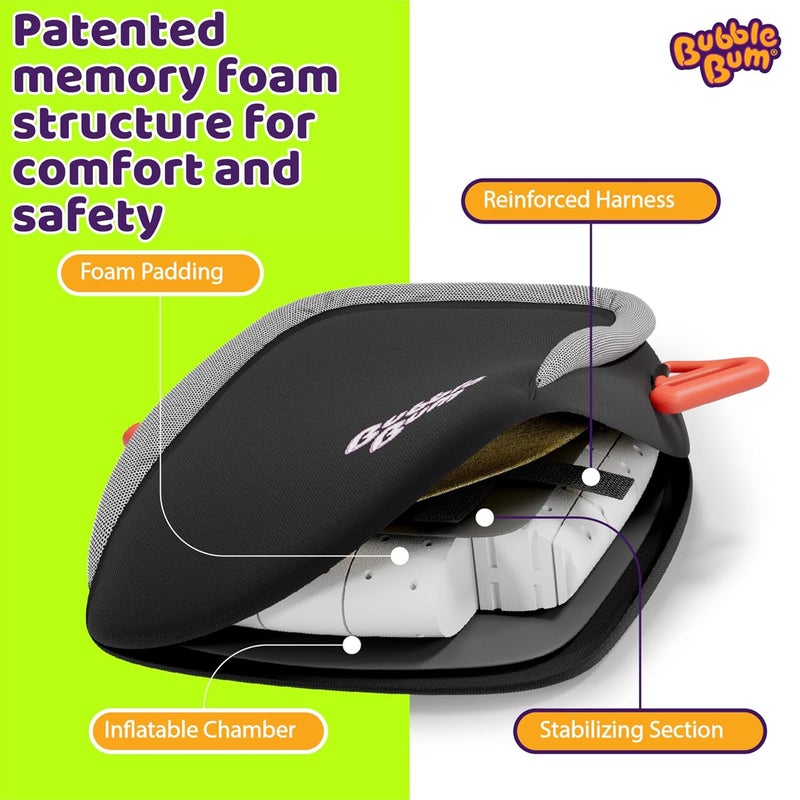 bubblebum Twin Pack Inflatable Backless Booster Car Seat Portable Travel Booster Seat Booster Seats for Cars 40100 lbs Kids  Child 410 Years Old  Black - Image 4