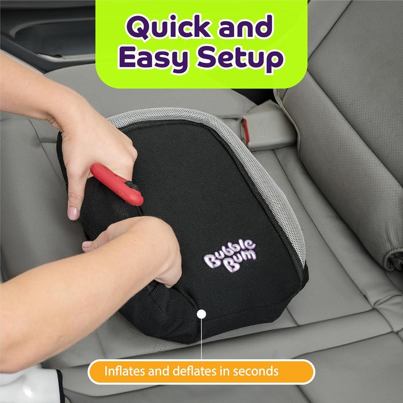bubblebum Twin Pack Inflatable Backless Booster Car Seat Portable Travel Booster Seat Booster Seats for Cars 40100 lbs Kids  Child 410 Years Old  Black - Image 5