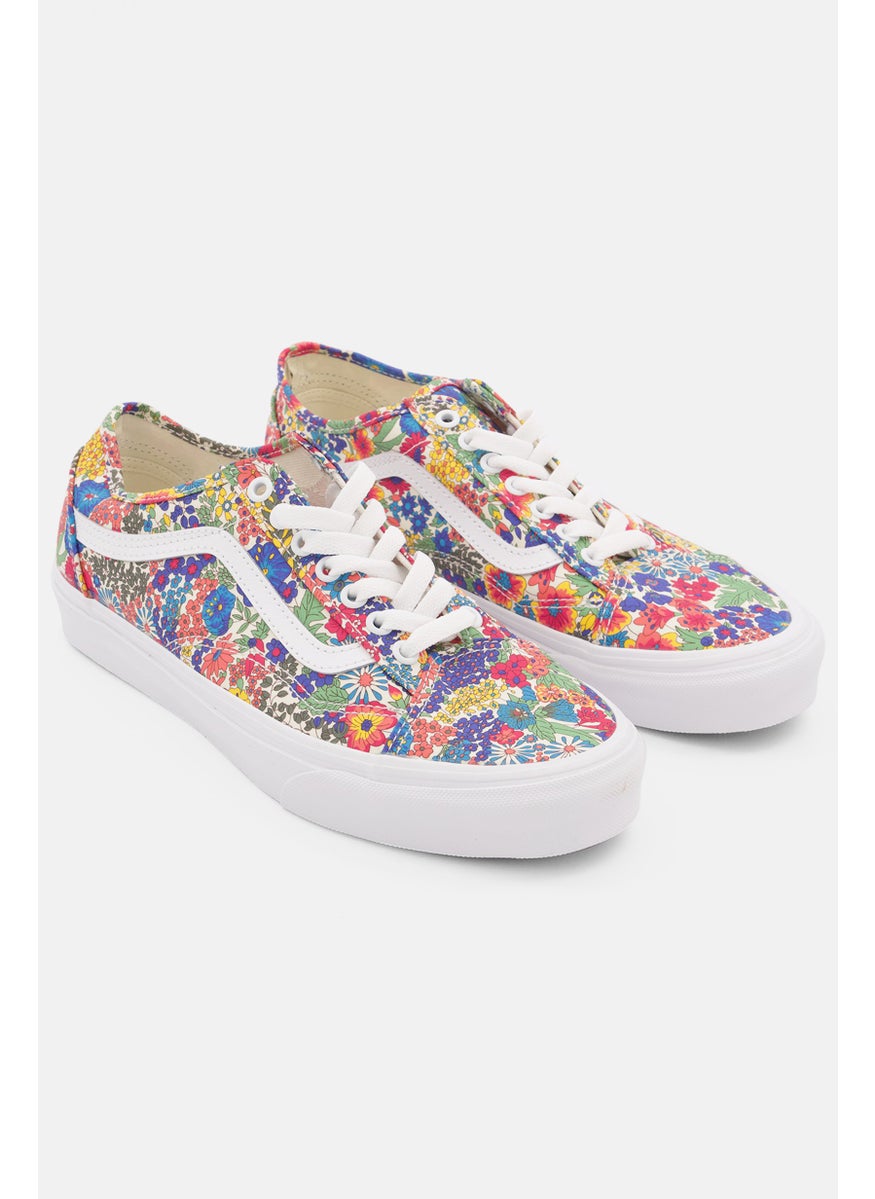VANS Women Lace Up Floral Print Casual Shoes, White Combo  - Image 1