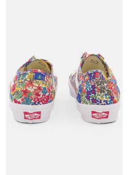 VANS Women Lace Up Floral Print Casual Shoes, White Combo  - Image 4