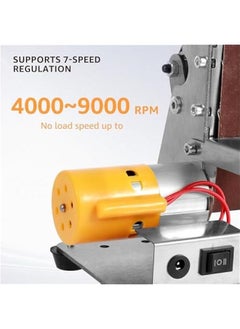 Generic Mini Belt Sander, 7 Adjustable Speed Electric Belt Grinder, 120-1000 Grit Electric Bench Grinder, Low Noise Electric Knife Sharpener, Grinding and Polishing Machine for Wood Metal (17Pcs)  - Image 5
