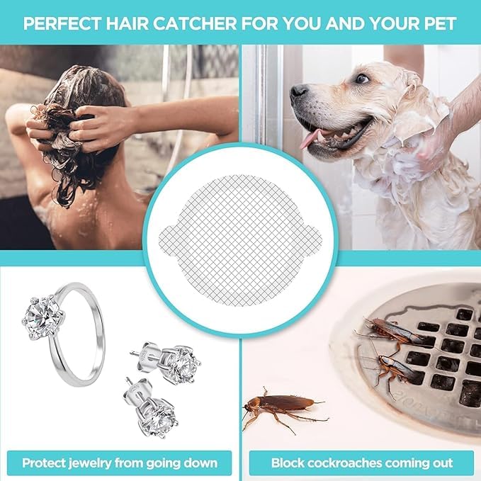 VIDORA Round Disposable Shower Drain Hair Catcher, Shower Drain Cover, Floor Sink Strainer Filter Mesh with Stickers for Bathroom, Bathtub, and Kitchen (Pack of 10 Pcs) - Image 5