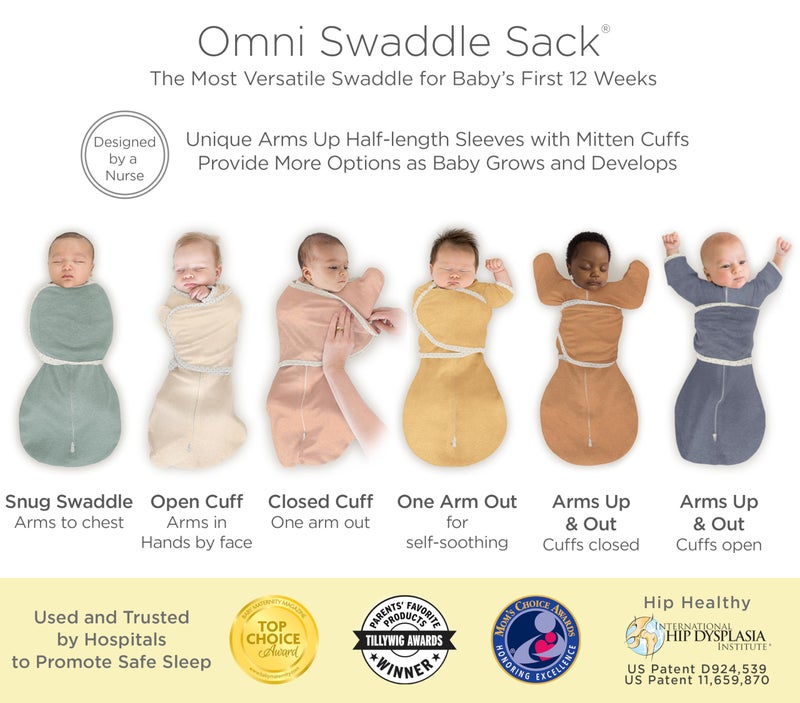 SwaddleDesigns 6-Way Omni Swaddle Sack Arms Up Swaddle for Newborn, More Options to Calm Startle Reflex, Improves Sleep, Easy Transition Baby Sleep Sack, Small, 0-3 Mo, 6-12 lbs, Heathered Butterum - Image 3