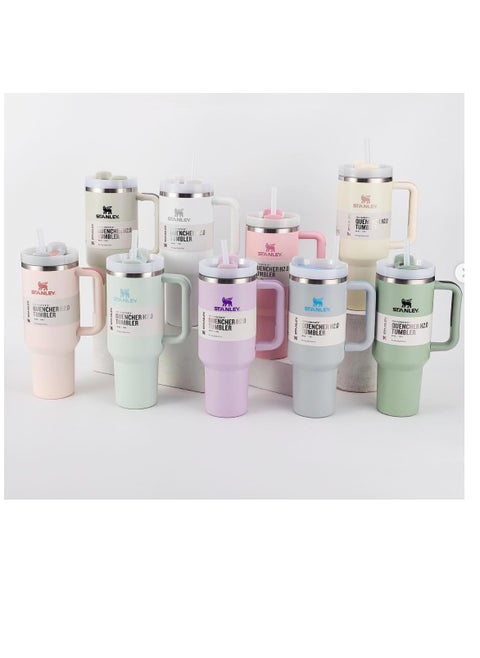 Stanley Mug, 40 oz Stanley Mug with Straw and Handle Insulated Mug with Lid Travel Mug H2.0 FlowState Stainless Steel Coffee Mug for Hot Iced Drinks Travel Mug with Handle (Lavender)