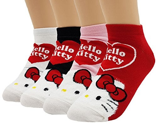 JJMax Women's Hello Kitty Cute Cotton Blend Ankle Socks Set (Huggy Kitty) - Image 1