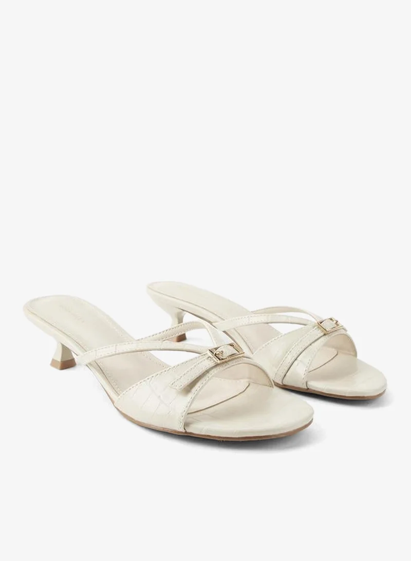 Flora Bella By Shoexpress Flora Bella Women'S Kitten Heel Slip-On Sandals