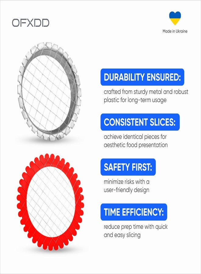 OFXDD Egg Dicer for Hard Boiled Eggs - Manual Egg Salad Chopper Grid, Set of 2 - Plastic and Metal Potato, Carrot & Egg Cutter - Wire Grid for Salads and Sandwiches - Image 4