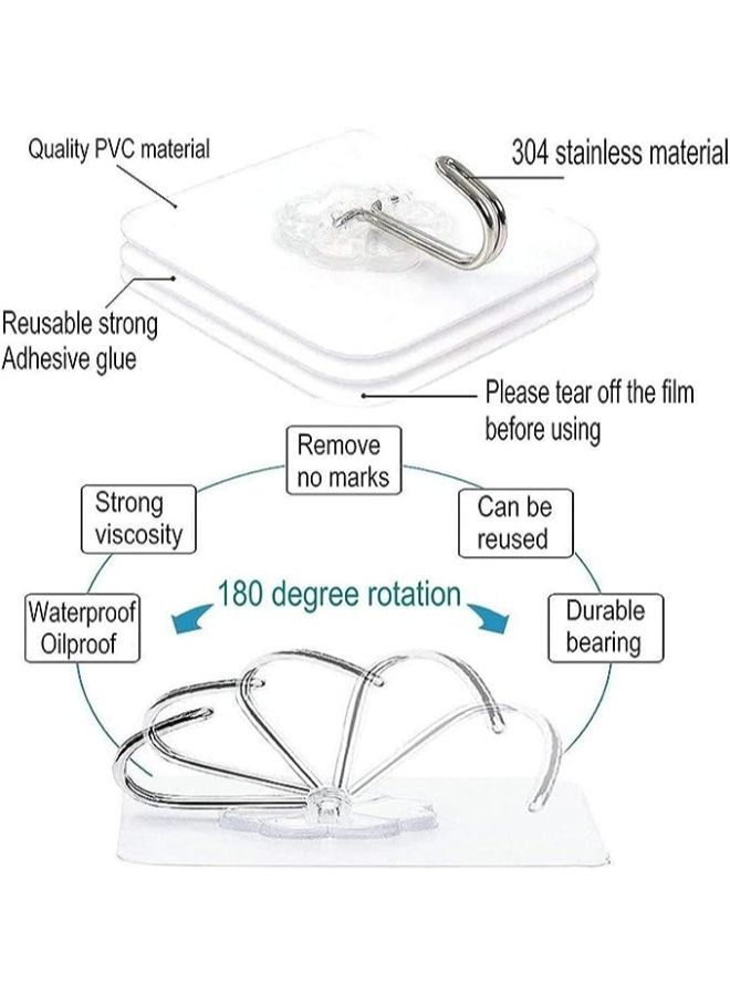 12 Pieces Adhesive Wall Hooks Transparent Strong Suction Hooks For Home Kitchen and Bathroom - Image 3