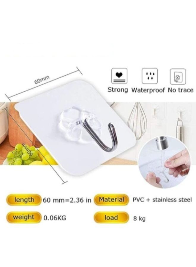 12 Pieces Adhesive Wall Hooks Transparent Strong Suction Hooks For Home Kitchen and Bathroom - Image 2