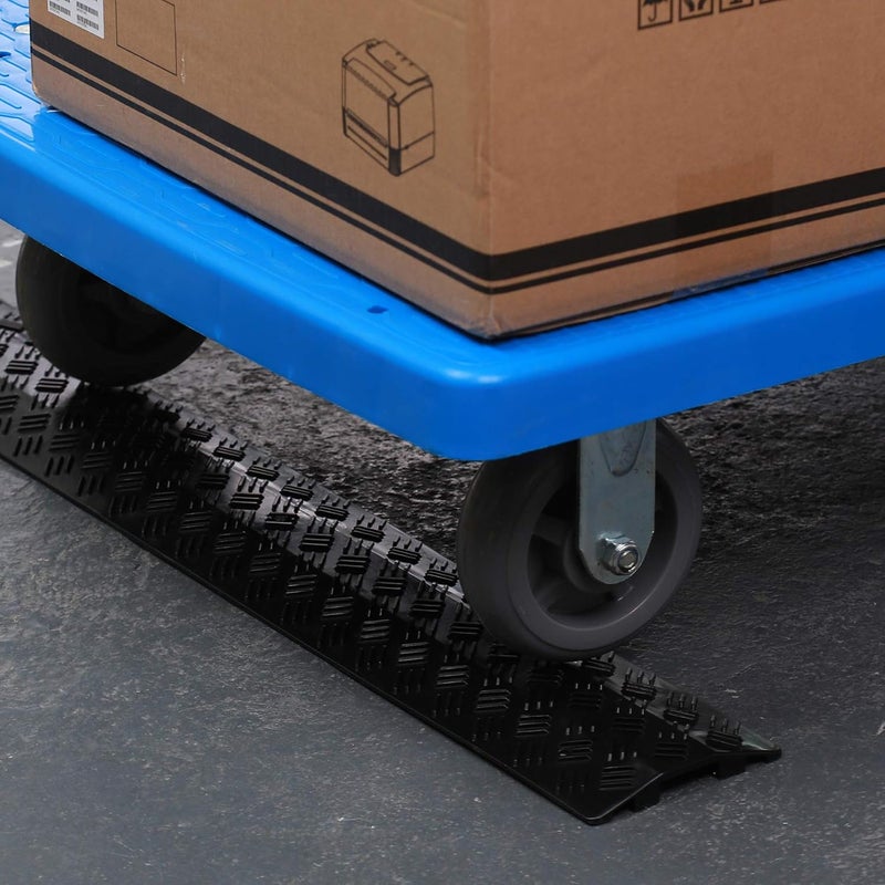 anbotek Small 3 Pack - Floor Cord Cover Cord Protector Drop Over Drop Trak Cable Ramp for Office Warehouse - Black - Image 5