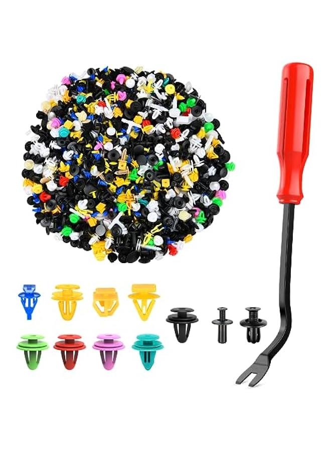 Generic 1001PCS Universal Car Clips Mixed Auto Bumper Fender Trim Door Panel Shield Engine Cover Retainer Rivet Push Clips with fastener remover for GM Ford Chrysler Toyota Lexus Honda Acura Dodge Jeep  - Image 1