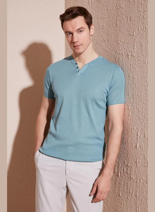 Buratti Buratti Cotton V-Neck Slim Fit T-Shirt Men's T-Shirt 5902122