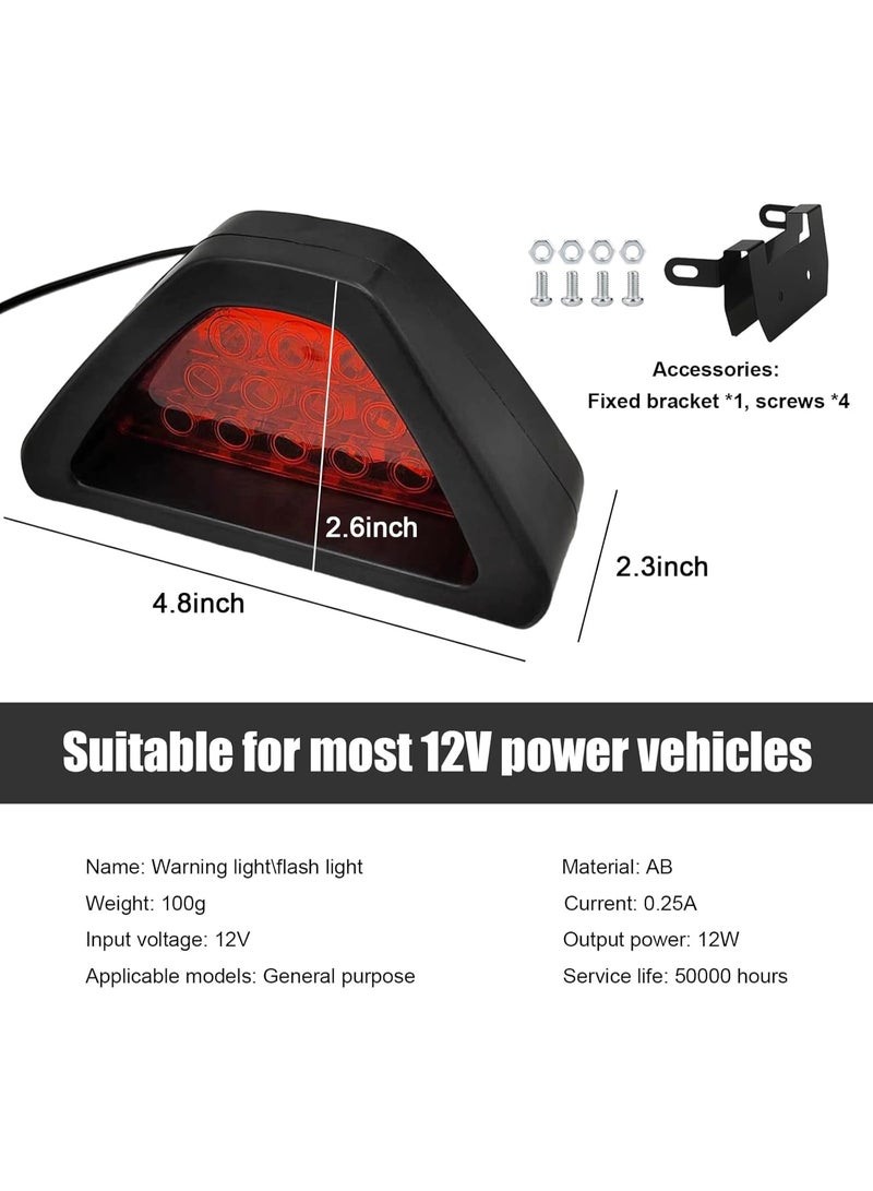 F1 12V LED Rear Brake Light and Safety Stop Signal with Warning Tail Light for Cars, Trucks, SUVs, Red, 1 Piece - Image 1