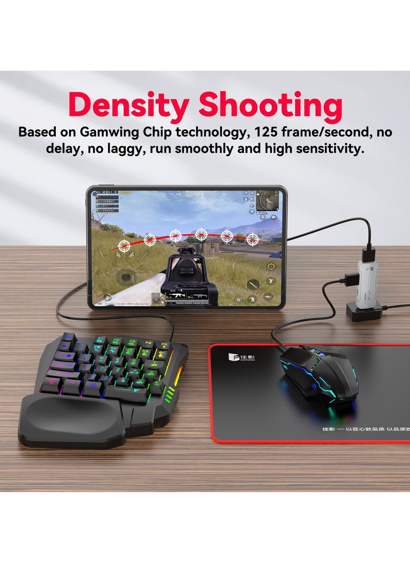 General - Mobile Gaming Keyboard Mouse Converter Set 5 in 1 Mobile Game Combo Pack for Android / HarmonyOS / Hyper OS / Samsung, Ai Recoil Control Function Wireless Connection - Image 1