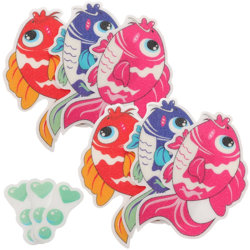 9Pcs Bathroom Kids Stickers Non- Bath Tub Cartoon Stickers (Colorful Fish) - Image 3